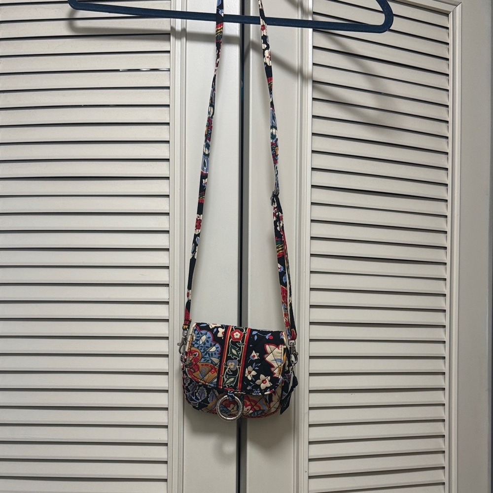 Vera Bradley Navy Quilted Floral Crossbody with Multicolor Pattern